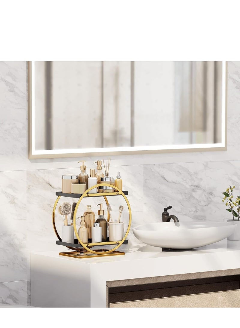 TRASSLE Makeup Organizer and Storage, Perfume Organizer for Bathroom Organizer Vanity Skincare Organizers, 2 Tier Cosmetic Display Tray for Bathroom Counter Organizer, Make Up Storage - Image 5