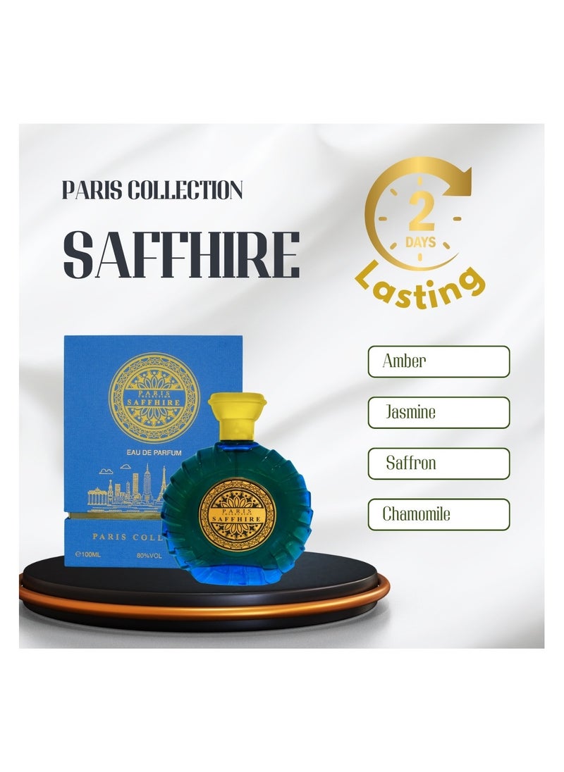 Paris Collection - PARIS COLLECTION SAFFHIRE Eau de Parfum, [ 2 Days Lasting ] 100ml -  By Fragrance Secrets - Image 1