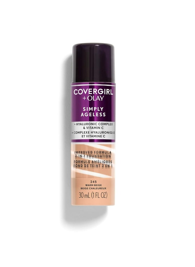 CoverGirl +OLAY Simply Ageless 3-in-1 Liquid Foundation, Warm Beige  - Image 1