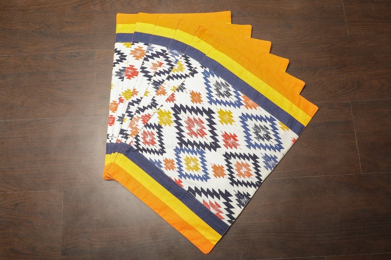 Dekor World Multi Abstract Printed Cotton Place Mat(Pack of 6 Pcs) - Image 1
