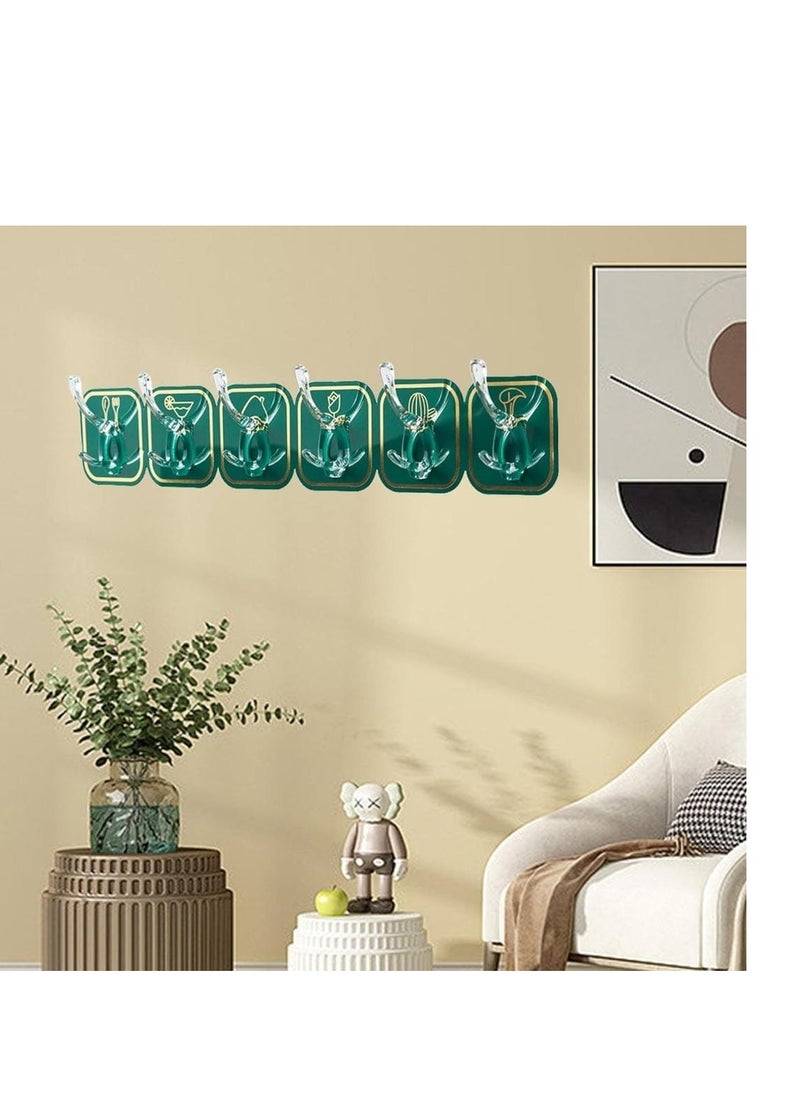 Flexible Hook Hanger with 6 Double Sided Adhesive Hooks Graphics Mulicolor  - Image 1