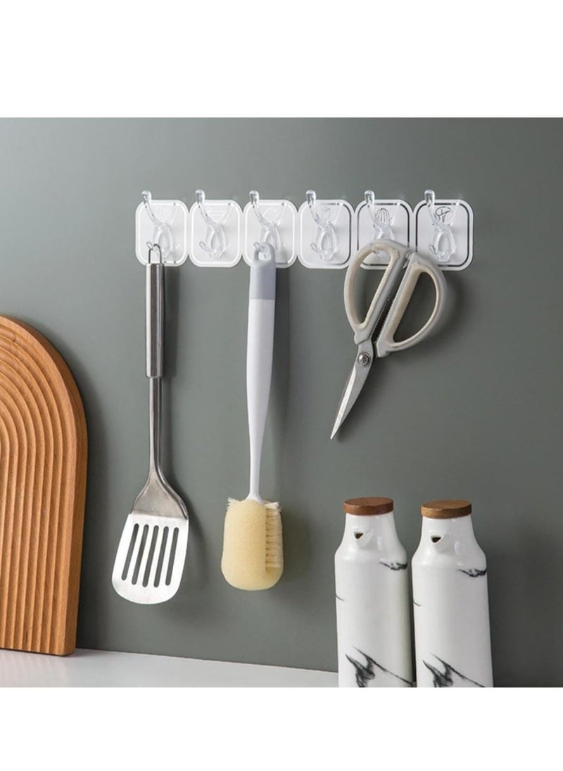 Flexible Hook Hanger with 6 Double Sided Adhesive Hooks Graphics Mulicolor  - Image 3