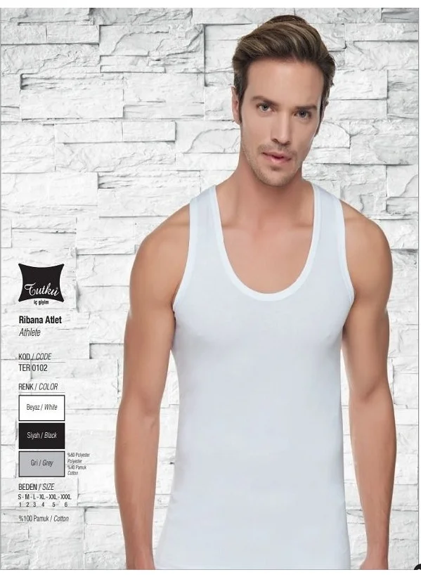 Tutku Passion Men's Rib Undershirt 6 Pieces