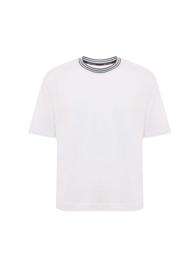 Bodywild Men's Round Neck Short-sleeve Top Pajamas Loungewear Vintage Sportswear Zbn41vn1 White 170