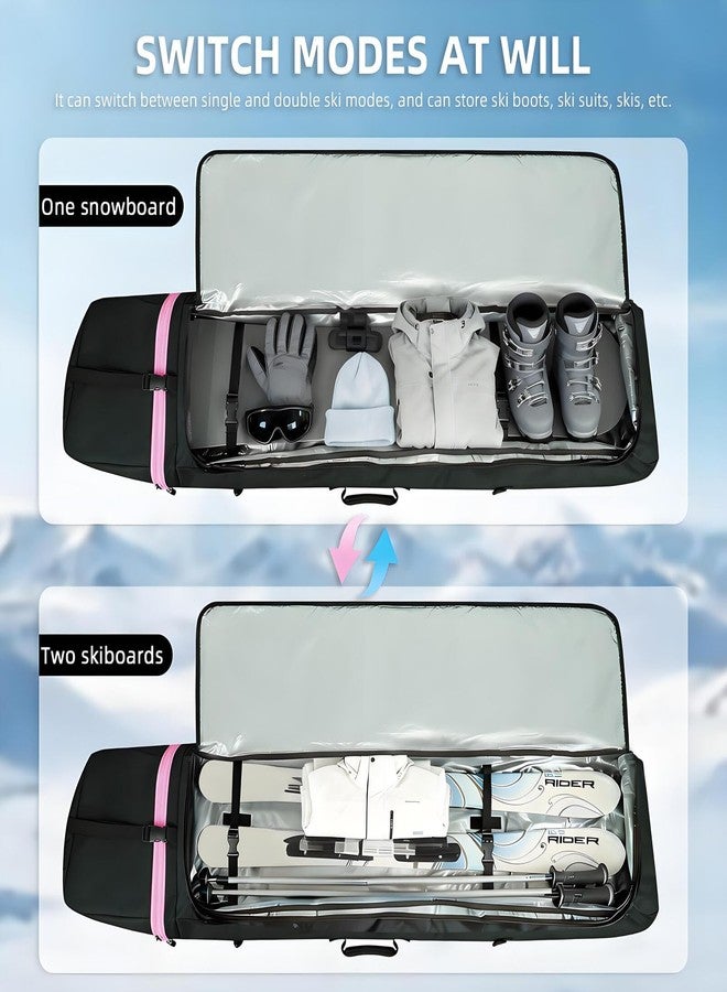 TVDARMO Ski Bag, Dynamic Adjustable Length - Padded Snowboard Bag Adjusts from 150cm to 180cm for Snow Air Travel Transport, Fits Skis Up to 150-180 cm - Image 5