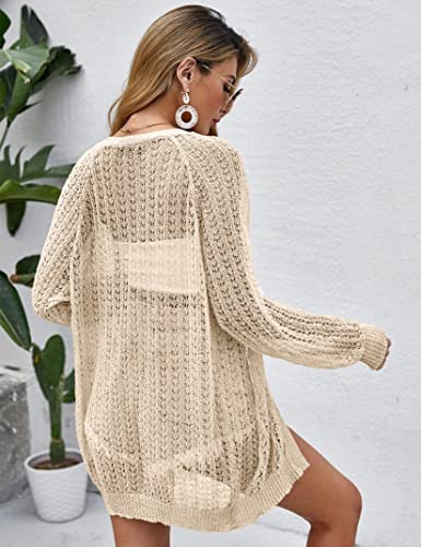 XuBa Women Crochet Lightweight Cardigan Cover Up Open Front Long Sleeve Summer Cardigans - Image 4