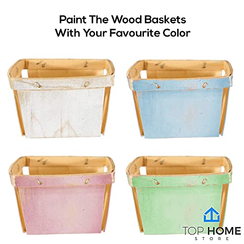 Top Home Store One Pint Wooden Berry Baskets (10 Pack) – For Fruit Picking, Arts, Crafts, and Decor; 4” Square Vented Wood Boxes - Image 5