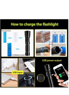 Arabest 20000 Lumens LED Flashlight - Rechargeable, Zoomable, 7 Modes, IPX67 Waterproof, Type-C Charging - Perfect for Camping, Hiking & Emergencies  - Image 4