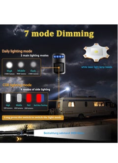 Arabest 20000 Lumens LED Flashlight - Rechargeable, Zoomable, 7 Modes, IPX67 Waterproof, Type-C Charging - Perfect for Camping, Hiking & Emergencies  - Image 2