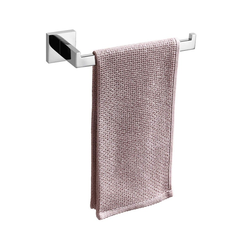 TASTOS TASTOS Premium Stainless Steel Hand Towel Holder Square Hand Towel Ring Heavy Duty Wall Mounted Modern Hand Towel Bar for Bathroom Kitchen Polished Chrome