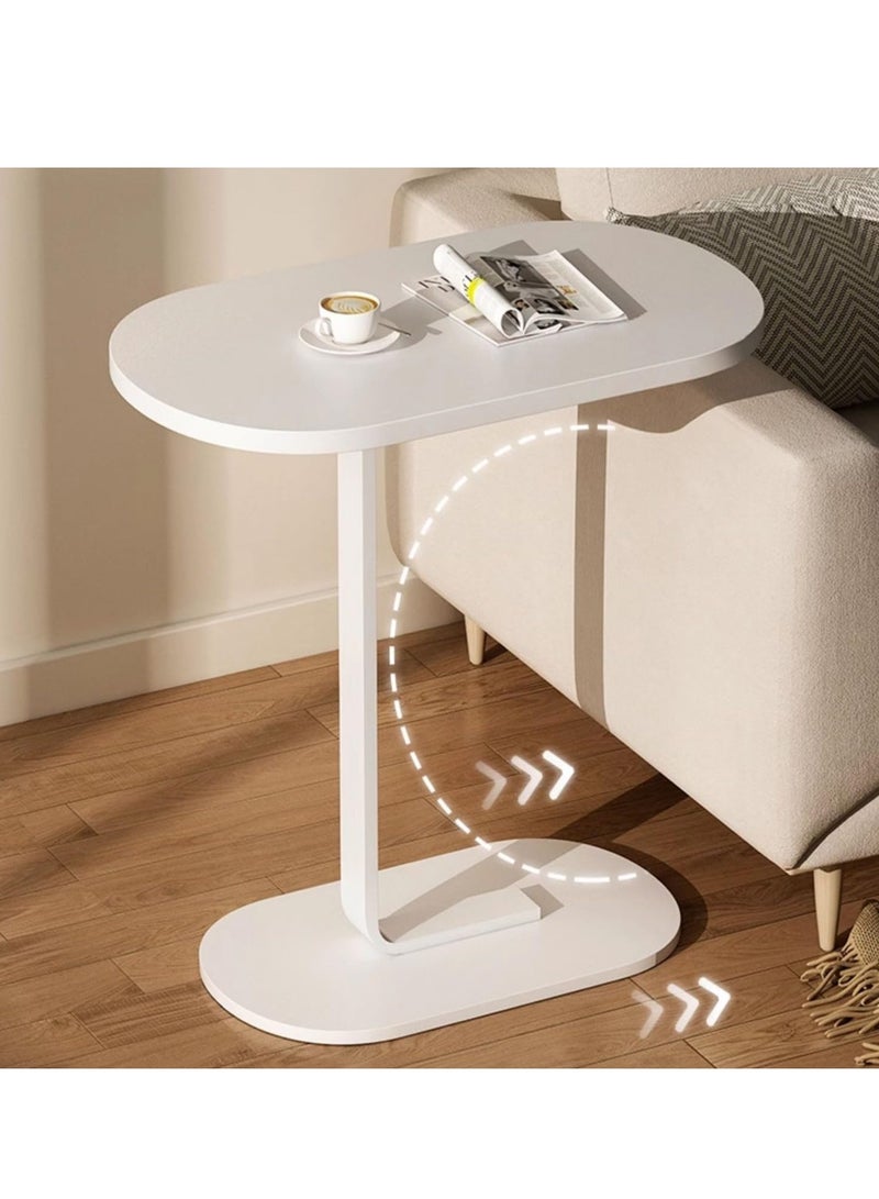 الأزرق جي دبليو طاولة جانبية على شكل حرف C طاولات جانبية منزلية للمساحات الصغيرة، طاولة جانبية للأريكة طاولة قهوة صغيرة مقاومة للصدأ ومقاومة للماء، طاولات جانبية لغرفة المعيشة وغرفة النوم والشرفة والمكتب (بيضاء) - Image 5