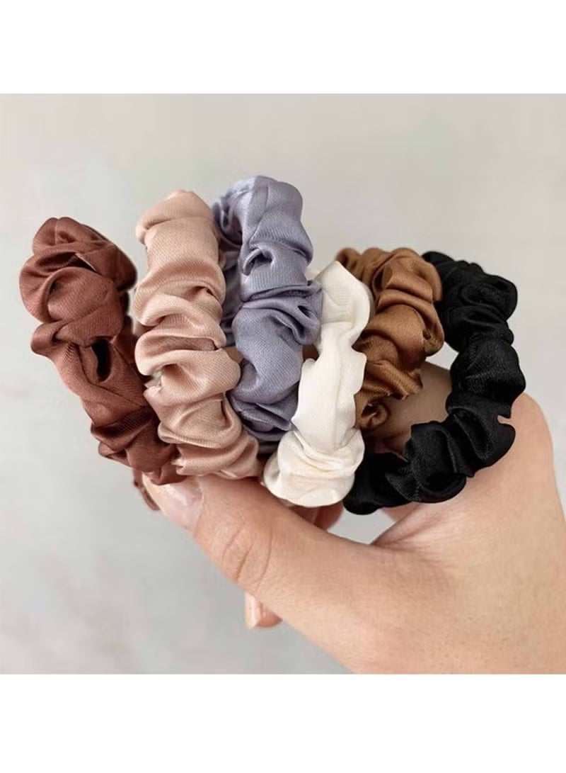 Ucanbe 6-Piece Silk Hair Ties Set, Satin Multicolour Scrunchies for Girls and Women - Image 4