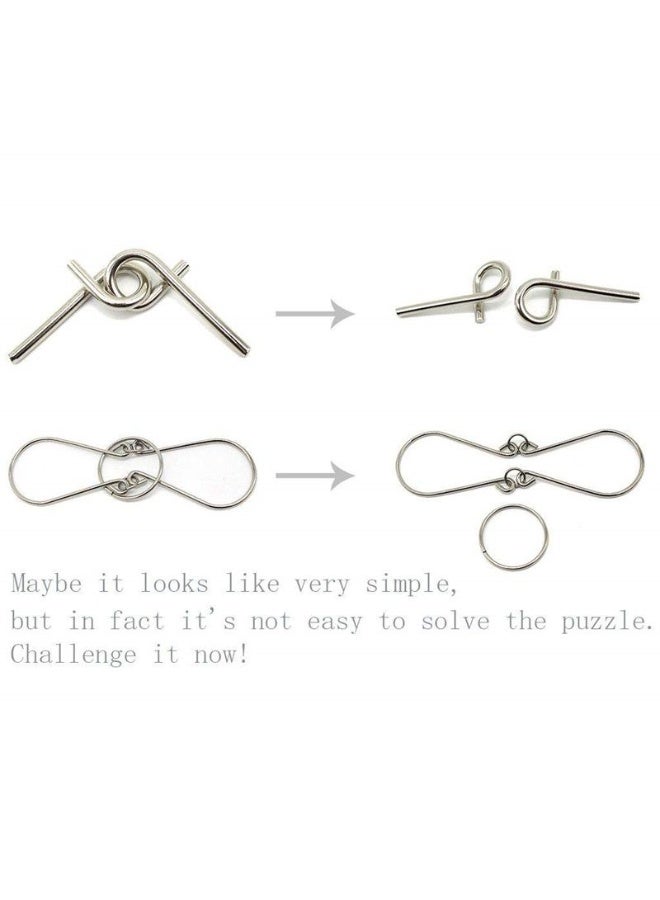 8-Piece Metal Wire IQ Puzzle Set – Brain Teaser Buckle Game for Kids & Adults - Image 5
