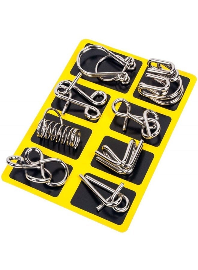8-Piece Metal Wire IQ Puzzle Set – Brain Teaser Buckle Game for Kids & Adults - Image 1