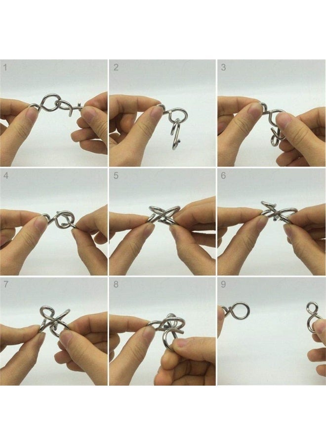 8-Piece Metal Wire IQ Puzzle Set – Brain Teaser Buckle Game for Kids & Adults - Image 3