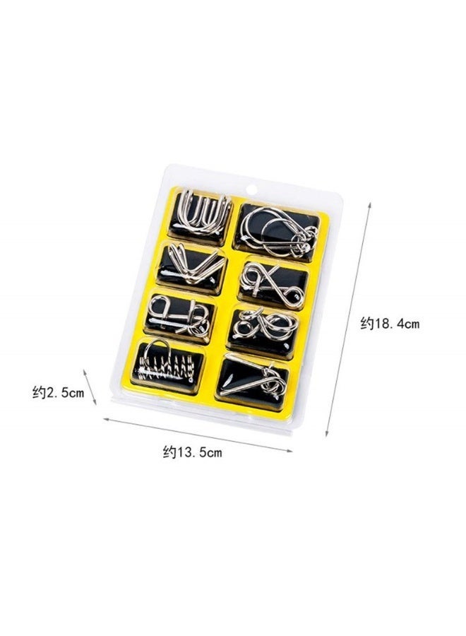 8-Piece Metal Wire IQ Puzzle Set – Brain Teaser Buckle Game for Kids & Adults - Image 2