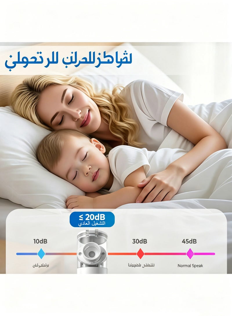 لوف نوف جهاز بخار محمول مع مؤقت وشاشة رقمية، جهاز استنشاق قابل للشحن عبر USB مع أقنعة وقطعة فم للأطفال والكبار - Image 5
