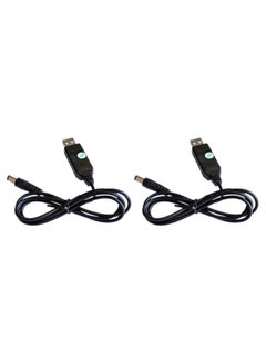NOYITO كابل تعزيز تيار مستمر إلى تيار مستمر من USB بجهد 5 فولت إلى 12 فولت تيار مستمر، عبوة من قطعتين، 5.5 × 2.1 مم، 2.5 مم  - Image 1