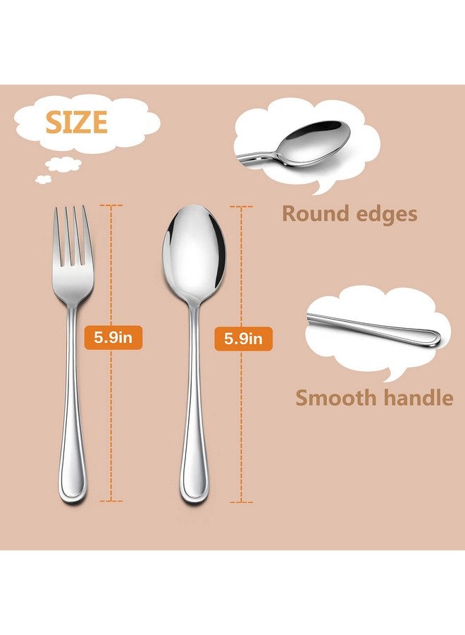 LIANYU 16-Piece Kids Childrens Silverware Set, Include 8 Kids Spoons and 8 Kids Forks, Stainless Steel Toddler Utensils Flatware Set, Child Cutlery Set for Home Preschools, Dishwasher Safe - Image 2