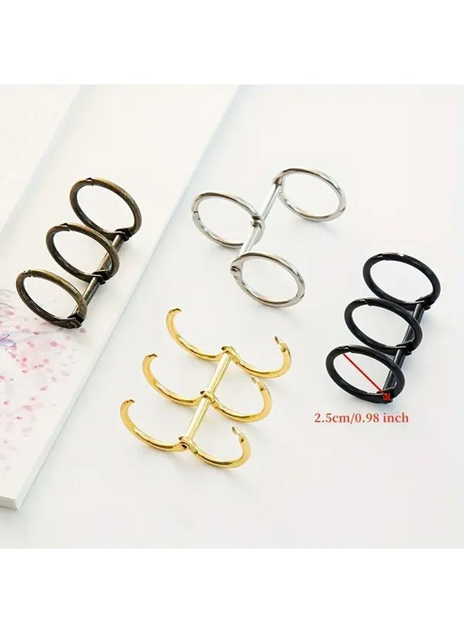 Black 3 Ring Binders Set For Half Letter Size Loose Leaf Books Albums Scrapbooks - Image 2