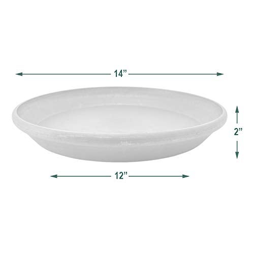 PSW Pot Collection AP35TC 14-inch Plastic/Stone/Wood Composite Plant Saucer Drip Tray – No Drainage Hole (Drillable), Indoor/Outer Water Tray, Terra Cotta Color - Image 4