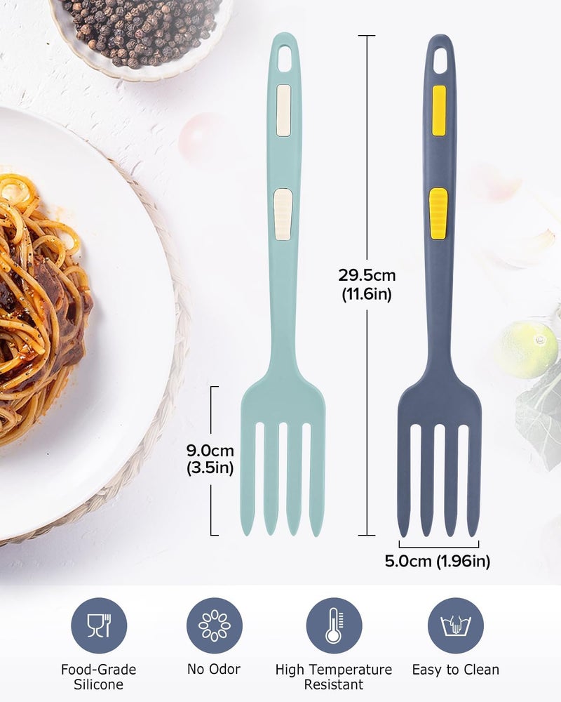 DaiRen Kitchen Silicone Flexible Long Handler, 11.6 Inch Heat Resistant Cooking Tool, Non Stick Mixer for Ingredients, Food Mash, Egg Whisk (GT) - Image 2