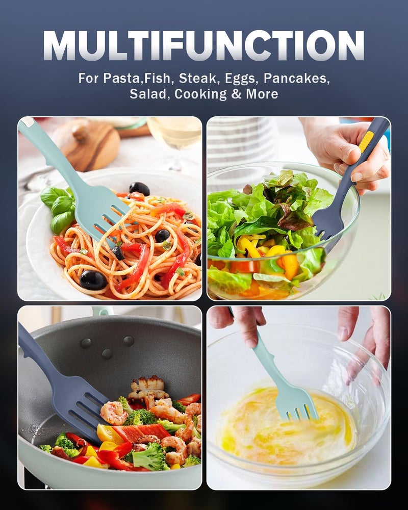 DaiRen Kitchen Silicone Flexible Long Handler, 11.6 Inch Heat Resistant Cooking Tool, Non Stick Mixer for Ingredients, Food Mash, Egg Whisk (GT) - Image 5
