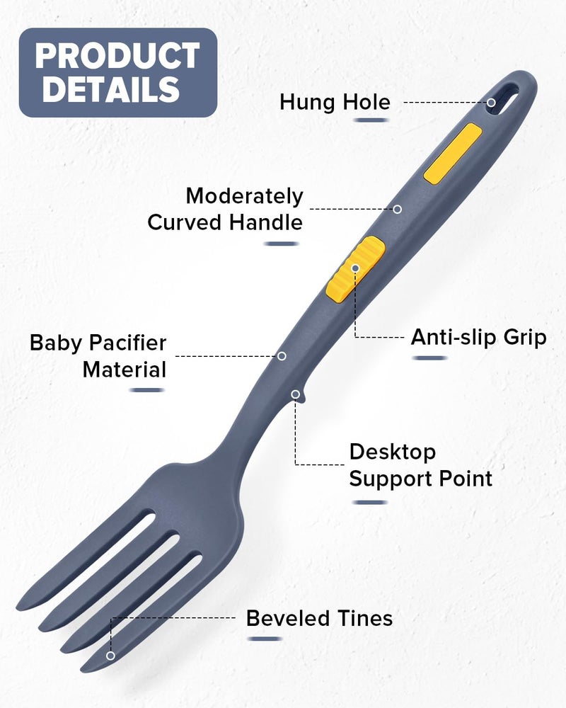 DaiRen Kitchen Silicone Flexible Long Handler, 11.6 Inch Heat Resistant Cooking Tool, Non Stick Mixer for Ingredients, Food Mash, Egg Whisk (GT) - Image 3