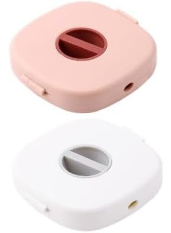 Rotatable USB Cable Organizer Case 6pcs Wire Storage Box 7.2X7X1.5CM for Home Office - Image 1