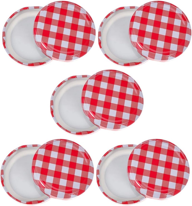 TIDTALEO 10pcs 63mm Regular Mouth Glass Jam Jar Lids Replacement Covers Reusable Canning Lids for Wide Mouth Mason Jars Home Preserving and Storage - Image 1