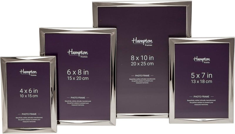 Hampton Frames LUCCA 8x10 (20x25cm) Silver Picture Photo Frame Glass LCC19980 - Image 4