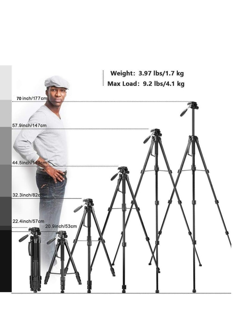 Jmary - Jmary KP-2264 Professional Aluminium Tripod Monopod for All DSLR Cameras (Black) - Image 1