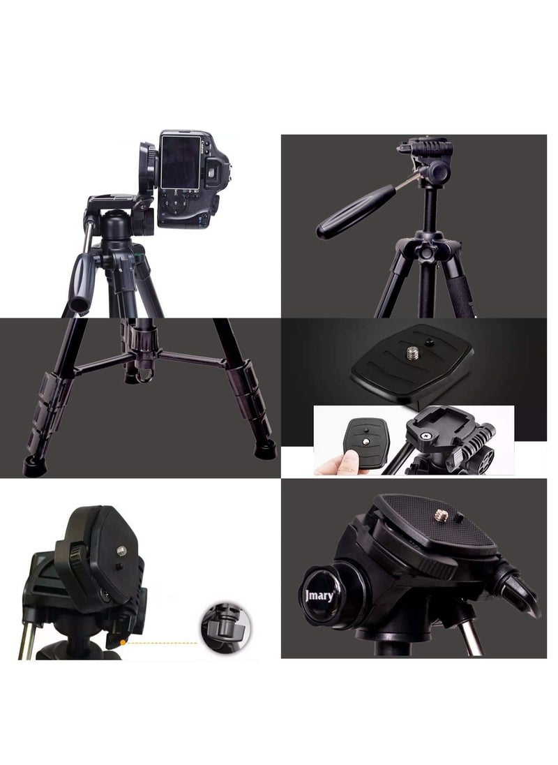 Jmary - Jmary KP-2264 Professional Aluminium Tripod Monopod for All DSLR Cameras (Black) - Image 1
