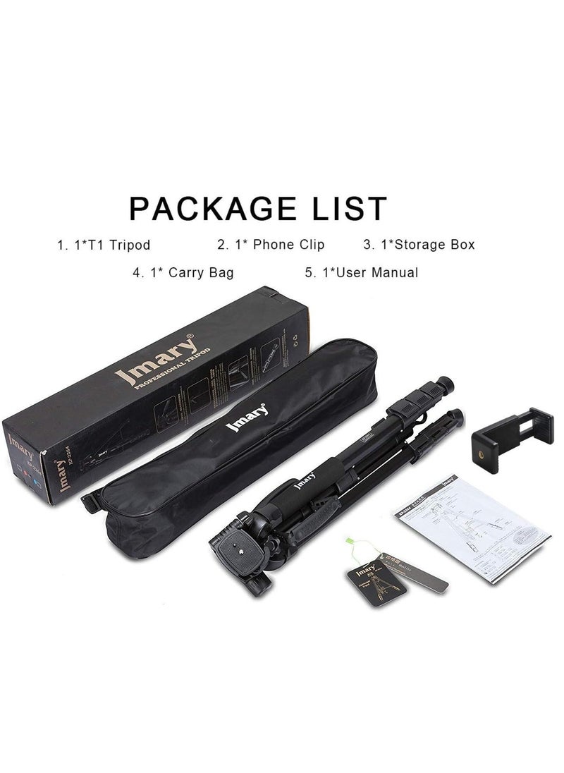 Jmary - Jmary KP-2264 Professional Aluminium Tripod Monopod for All DSLR Cameras (Black) - Image 1