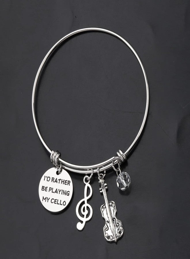 MAOFAED Cellist Musician Bracelet - Cello Player Gift for Her: 'I'd Rather Be Playing My Cello' - Image 4