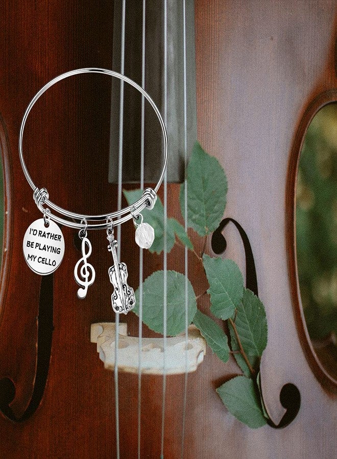 MAOFAED Cellist Musician Bracelet - Cello Player Gift for Her: 'I'd Rather Be Playing My Cello' - Image 3