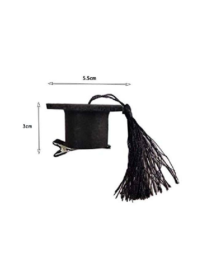 BinaryABC Graduation Hat Hair Clipmini Doctoral Cap Hair Clipgraduation Party Supply Decorationgraduation Hair Accessories (Black) - Image 3