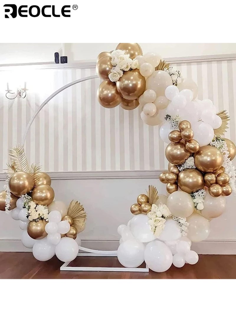 REOCLE 185PCS White Sand Balloons Garland Arch Kit Balloons for Boho Wedding Baby Shower Bridal Shower Engagement Anniversary Birthday Decorations Easy to Assemble Ideal for Party Decor - Image 4