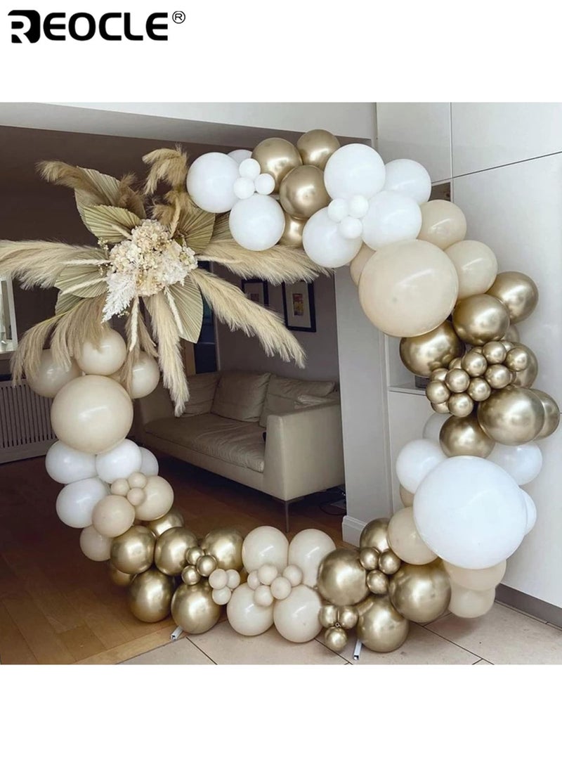 REOCLE 185PCS White Sand Balloons Garland Arch Kit Balloons for Boho Wedding Baby Shower Bridal Shower Engagement Anniversary Birthday Decorations Easy to Assemble Ideal for Party Decor - Image 5