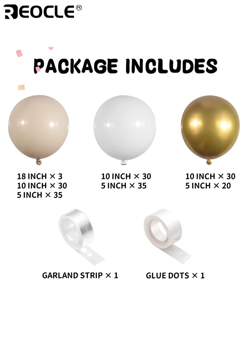 REOCLE 185PCS White Sand Balloons Garland Arch Kit Balloons for Boho Wedding Baby Shower Bridal Shower Engagement Anniversary Birthday Decorations Easy to Assemble Ideal for Party Decor - Image 2
