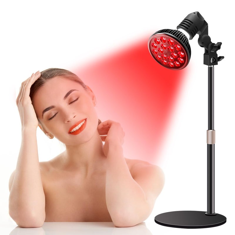 wolezek Wolezek Red Light Therapy Lamp LED Face Body Treatment Adjustable Stand 10165in 18 LEDs 660nm 850nm Combo