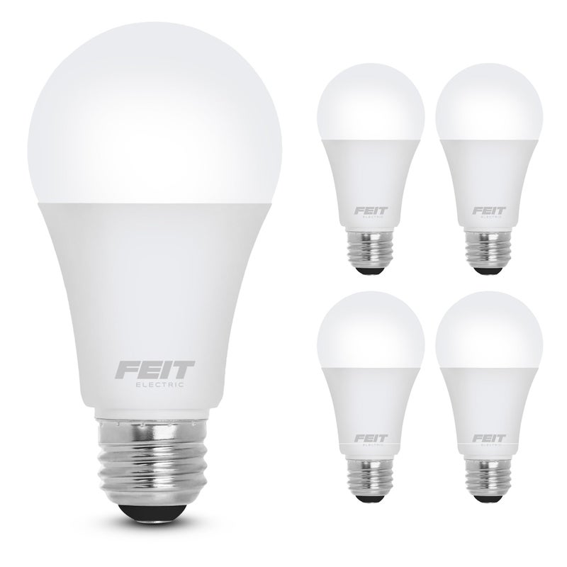 Feit Electric A19 LED Light Bulb 60W Equivalent Dimmable 800 Lumens E26 Medium Base 3000K Bright White CRI 90 25000 Hour Lifetime UL Listed Damp Rated 4 Pack OM60DM930CA4 - Image 2