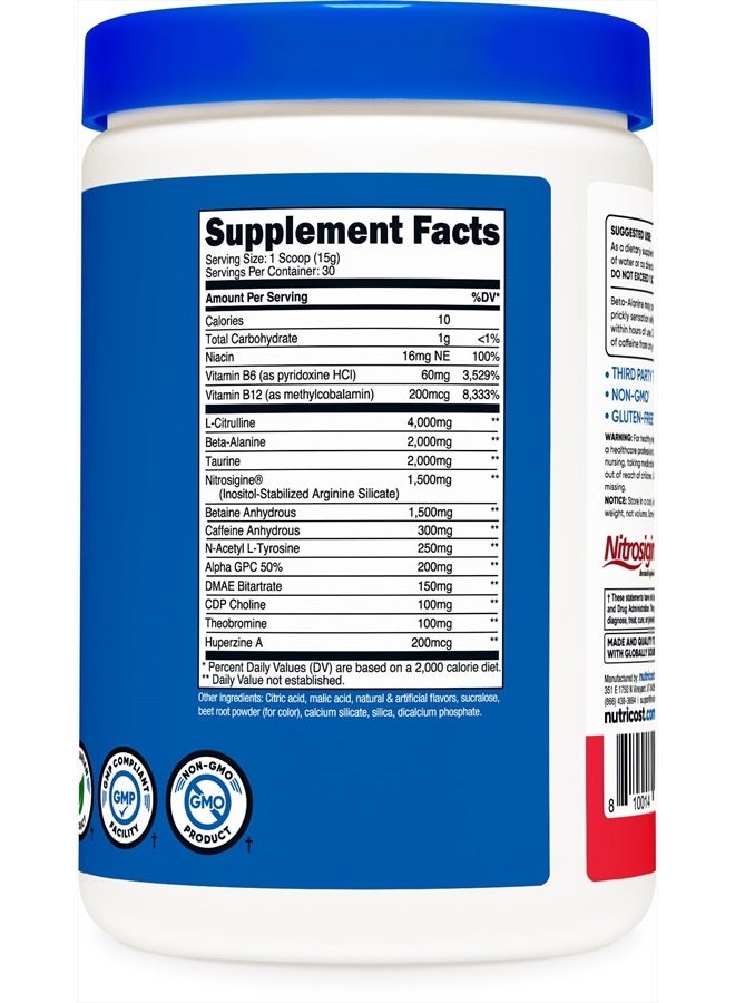 Nutricost Pre-X Xtreme Pre-Workout Complex Powder, Fruit Punch, 30 Servings, Vegetarian, Non-GMO and Gluten Free - Image 5