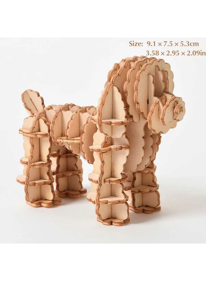 3D DIY Wooden Puzzle Mechanical Dog Model Building Toy Gift For Children Adults - Image 1