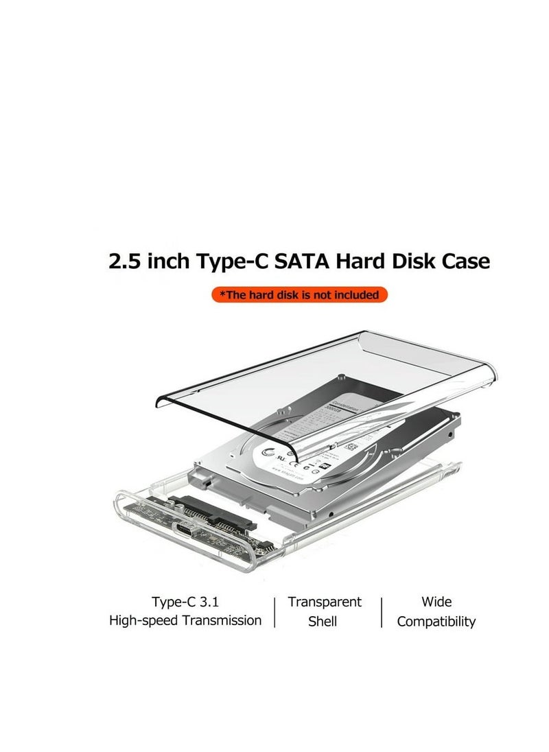 Grand - 2.5inch USB3.0 SATA3.0 High Speed 6Gbps Mobile Hard Disk Enclosure Supports 6TB UASP Acceleration (transparent) - Image 1