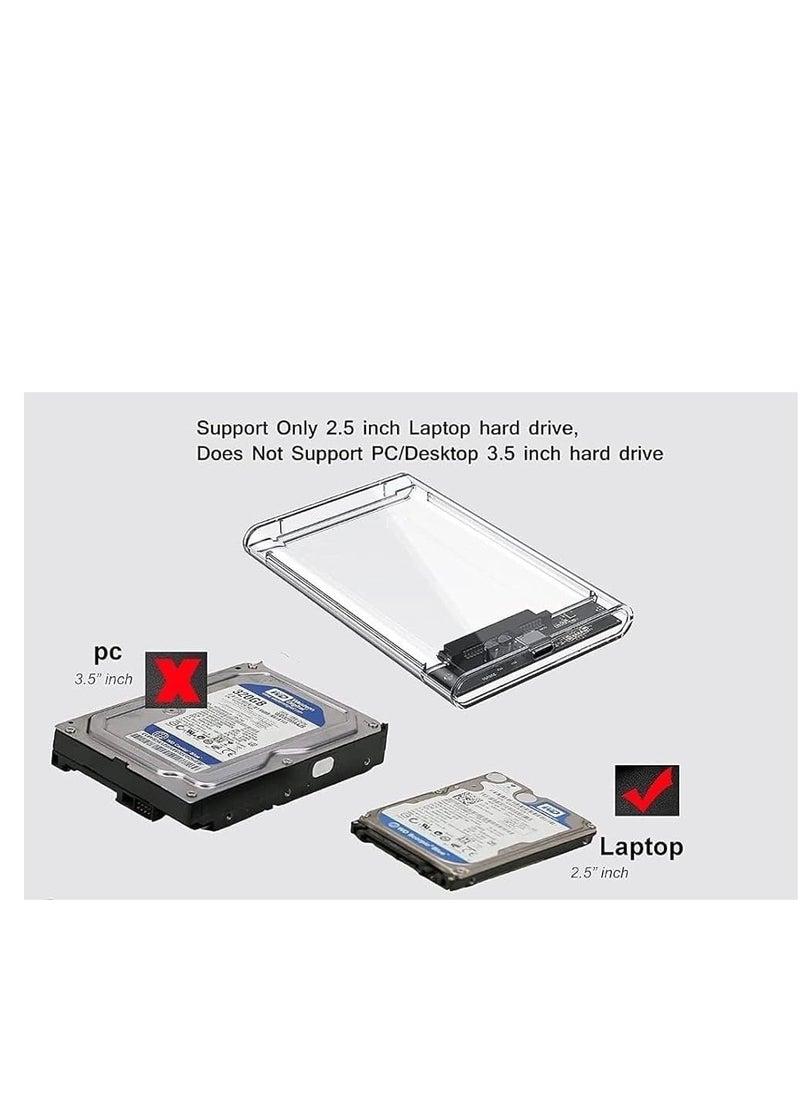 Grand - 2.5inch USB3.0 SATA3.0 High Speed 6Gbps Mobile Hard Disk Enclosure Supports 6TB UASP Acceleration (transparent) - Image 1