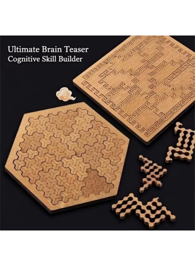Hilbert Curve Wooden Jigsaw Puzzle Mind Bending Irregular Labyrinth For Adults Style G - Image 4