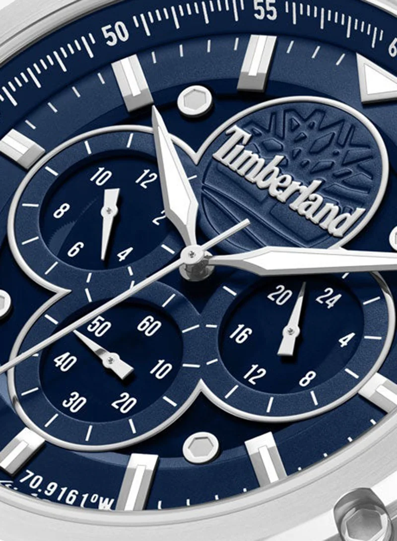 Timberland Tan Men's Fast Strike Blue Dial Leather Strap Multifunction Watch for Men, 46mm for Men | Best Price UAE