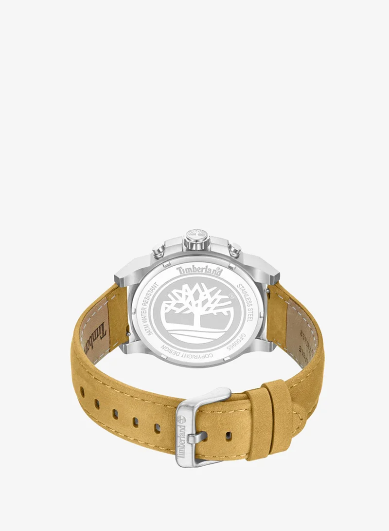 Timberland Tan Men's Fast Strike Blue Dial Leather Strap Multifunction Watch for Men, 46mm for Men | Best Price UAE