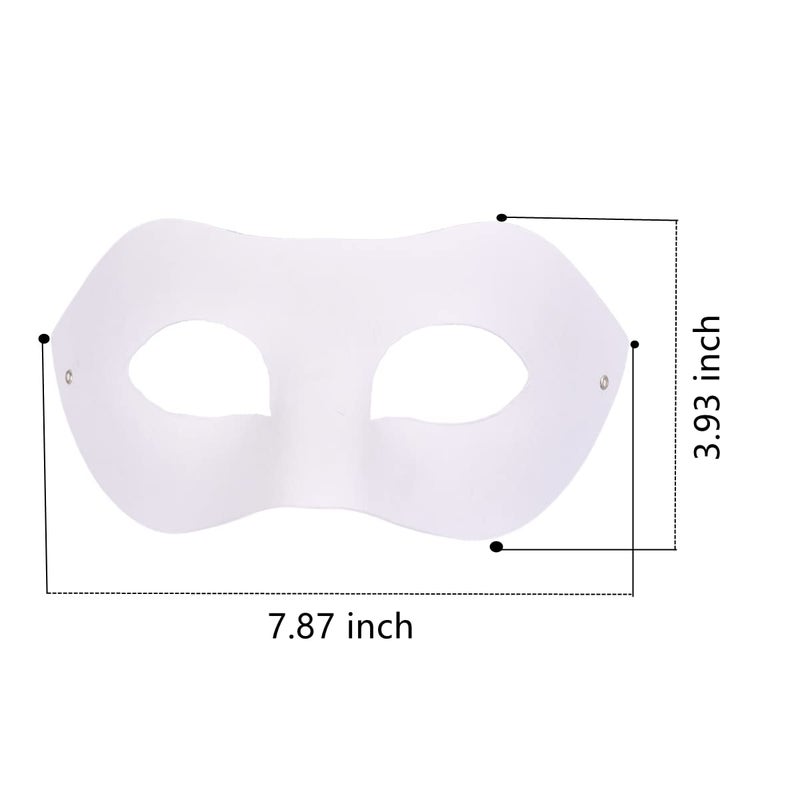 RUSVNO 20 Pieces Paper Mache Art Masks DIY Blank Paintable Paper Mask White Masquerade Masks - Image 2